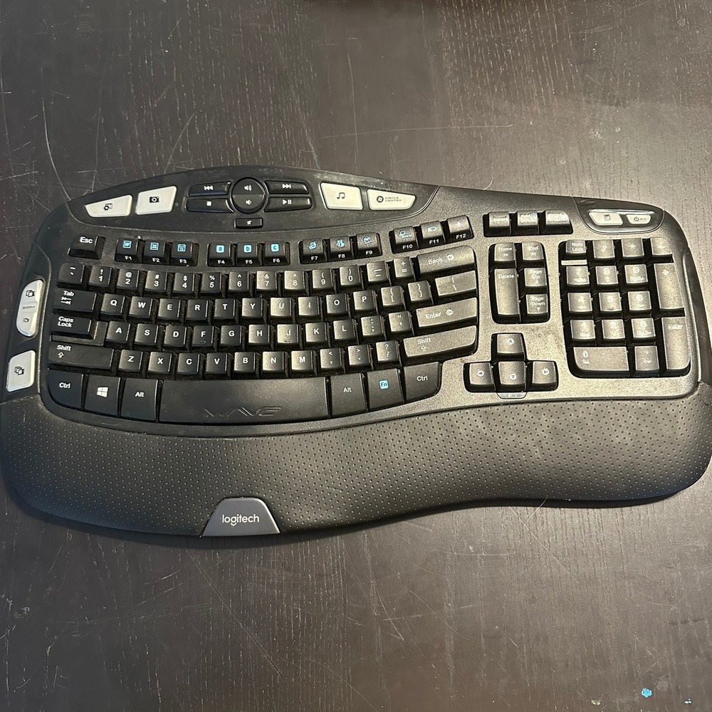 Logitech K350 Wireless Wave Ergonomic Keyboard Black Multimedia Y-R0003
